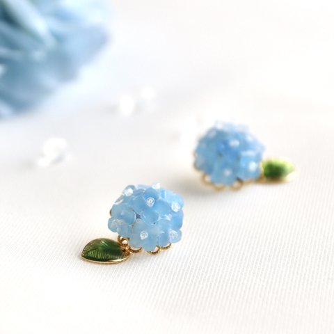 ブルー紫陽花のピアス/イヤリング