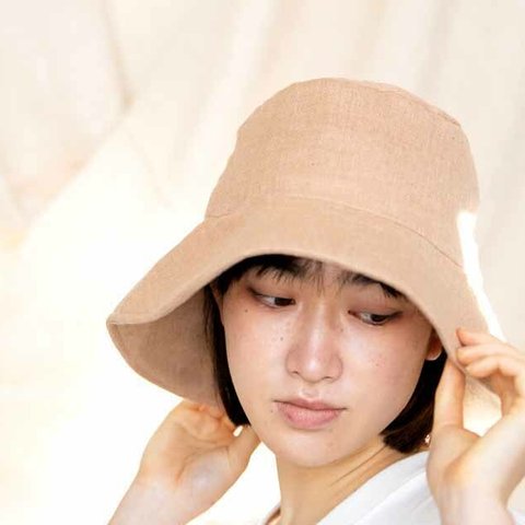 Organic Cotton 日よけ帽子（茶綿ガーゼ）