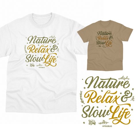 Nature & Relax Slow Life アウトドア Tシャツ_H022