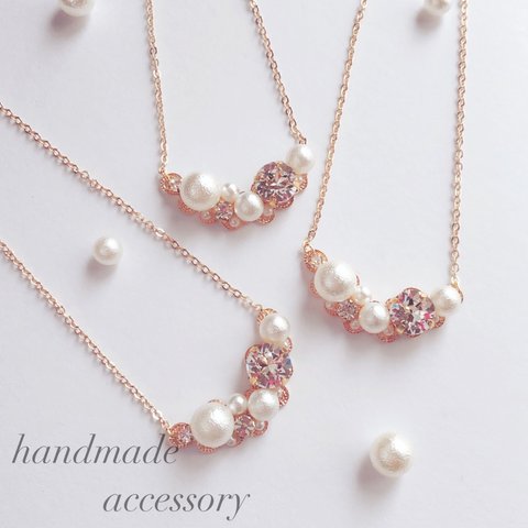 【simple】綺麗に♡上品SWAROVSKI♡＊ネックレス