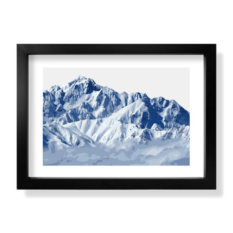 剣岳 剱岳 ポスター A4 イラスト 山 登山 アウトドア フレームなし