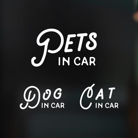 PETS / DOG / CAT  IN CAR カッティングステッカー │ 白・黒