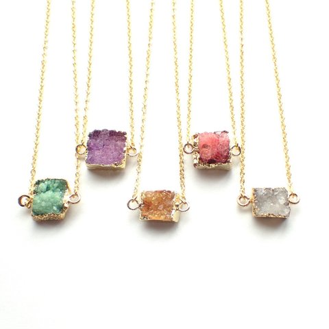 Druzy necklace  天然石ドゥルージーネックレス