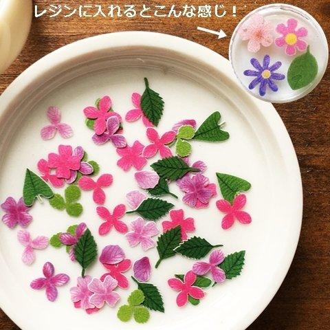 ミックスペーパーホログラム【紫陽花・あじさい】レジン封入・デコに！／型番54