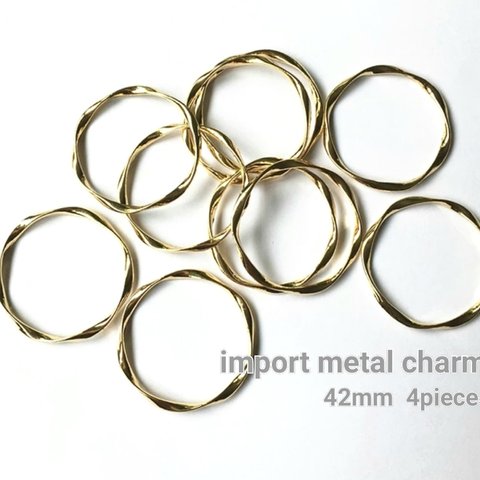 import metal charm twist 4pieces【Ch-907】