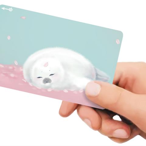 ICカードステッカー　桜あざらし