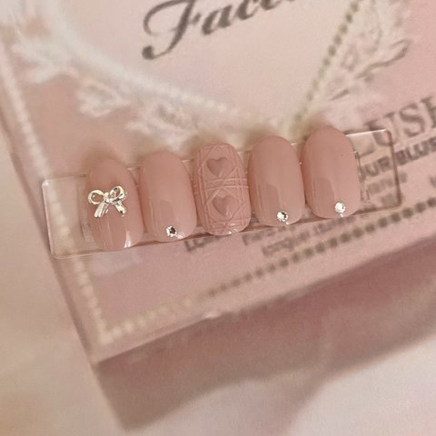 pink beige🫰🏻ハートキルティング