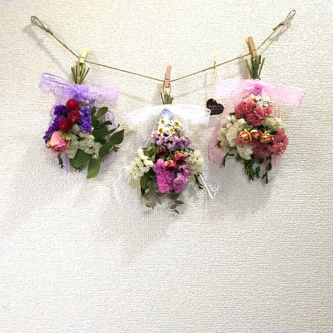 『SOLD』。:°ஐ*。° 🌼 ボリュームたっぷり 🌼 ドライフラワー ガーランド *。:°ஐ*