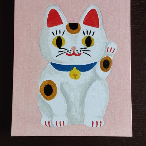 招き猫　油絵