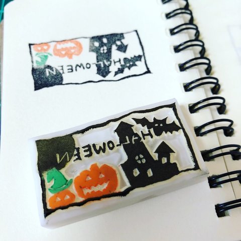 ハロウィン消しゴムはんこ①