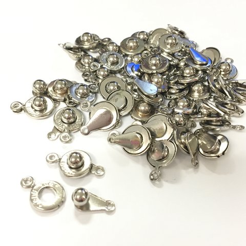 50セット　ニューホック ボタン仕様 ペア(凸凹) ブレスレット ネックレス アクセサリー　留金具 パーツ　