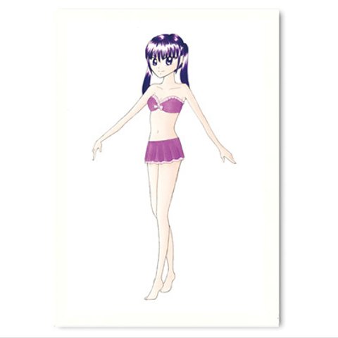 ペーパードール紫(ゆかり)ちゃん（紙の着せ替え　紙製A4サイズ）