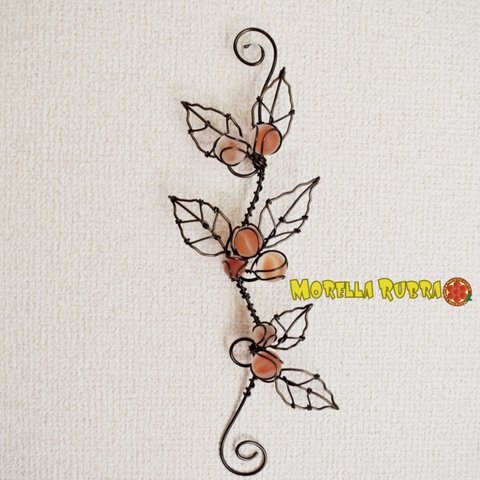 【マーブルアート 】葉っぱと蕾の小さな壁飾り
