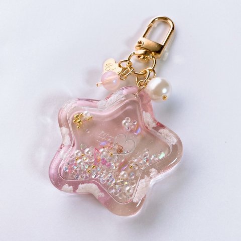 [11月17日販売] Clouds star shaker keychain(clear colour②)