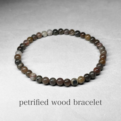 petrified wood bracelet / ペトリファイドウッドブレスレット A 4mm