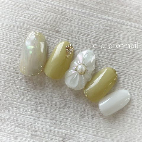 新作♡ぷくぷくフラワー×フィルムネイル