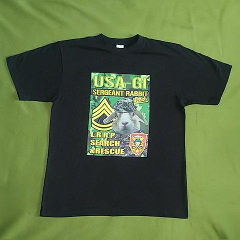 USA-GI　うさぎ軍曹Tシャツ　ブラックXL　