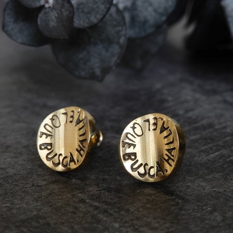 【再販】メッセージピアス / brass　005