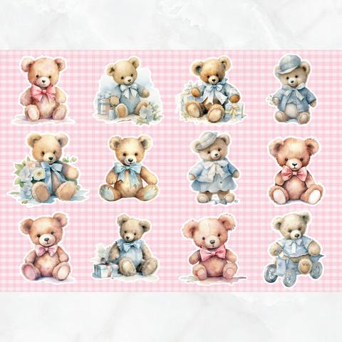 ♡新作♡10枚 pink blue bear1コラージュシート