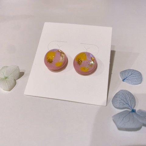 ぷっくり まん丸ピアス 金属アレルギー対応