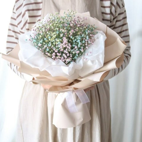 pastel mix baby's baby's breath bouquet（パステルミックス花束）かすみそう ドライフラワー　花束