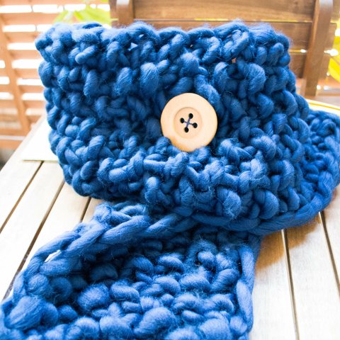 Navy blue big size neck warmer&scarf/ネービーブルーのビッグサイズのネックウォーマー&マフラー