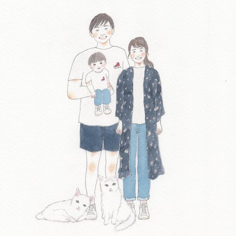 my family! 家族 似顔絵