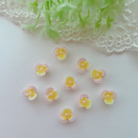 小さな花  ミニサイズ　ビオラ 3D パーツ  ピンク　14