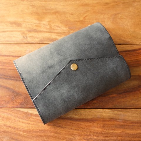 【U様オーダー品】レザー　システム手帳　バイブル　Black【Flap】