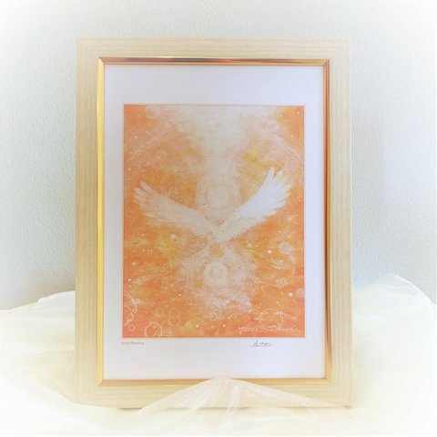 『Angels Blessing』【天使】A4額込アート