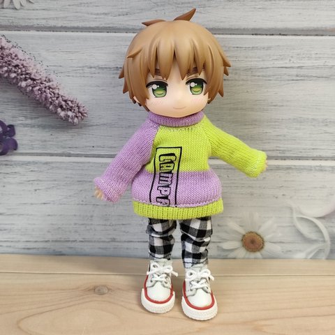 パンツが選べるネオンカラーセーターとパンツセット☆ねんどろいどどーる服