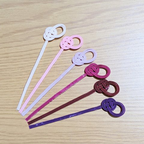 水引栞　ピンク〜紫系　☆ピンク、レッド、パープル
