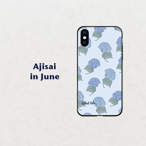 【6月のアジサイ】酸性ブルー 　 スマホケース　iphone android ほぼ全機種対応