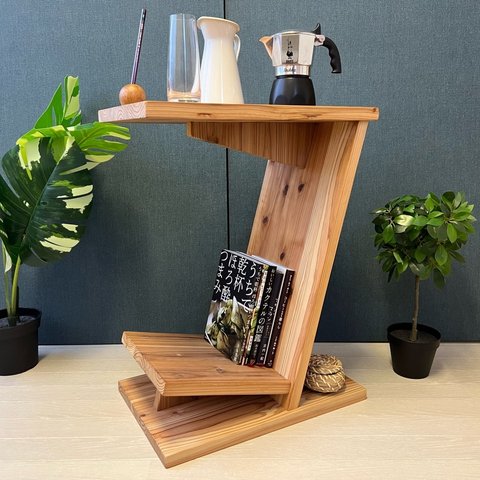 【送料無料】 サイドテーブル 角形 60cm 45cm 30cm 角形アングル 杉 小物置き コーヒーテーブル