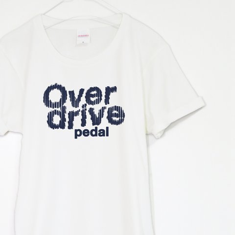 オーバードライブの文字がカッコいい音楽Ｔシャツ【バニラホワイト】 ユニセックス 両面プリント