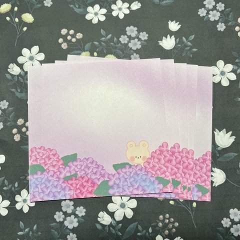 バラメモ❤︎上質紙　30枚入❤︎紫陽花に囲まれて