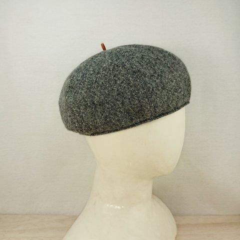 Tweed beret   black×white