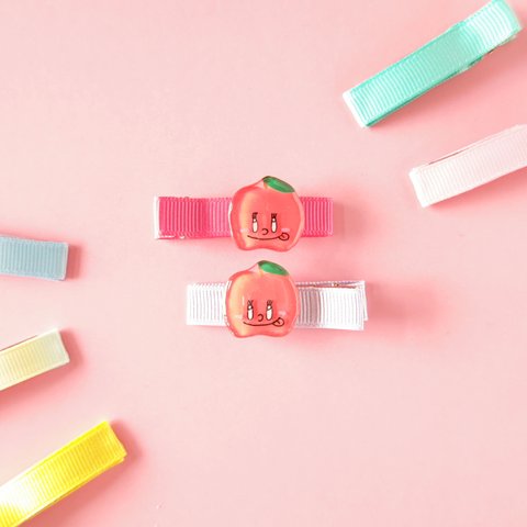 2個セット🍎りんごちゃんのヘアピン🍎