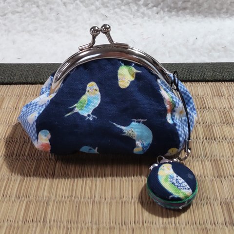 インコ×花柄ぷくぷくがま口 🦜💠