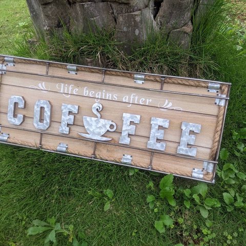 海の見えるカフェ 喫茶店 壁掛け看板① CAFE 自立式看板 