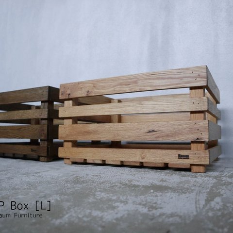 144 [A.P Box L] 送料無料 スタッキングボックス 木箱 無垢 りんご箱 引き出し