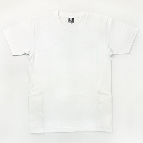 サイドポケット〜Sサイズ　Tシャツ　ホワイトxホワイトデニム　＜送料無料＞