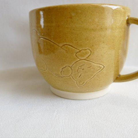 線彫猫のマグカップ