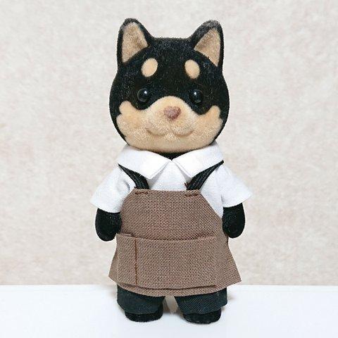 エプロン制服セット(茶色) ドール服(約8cm)