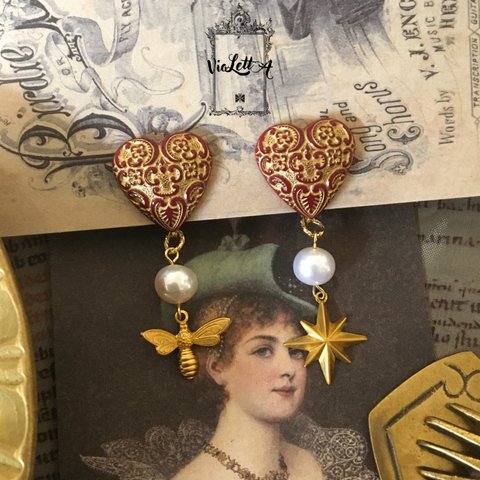 earringNo.81 arabesque heart(イヤリングのみ)