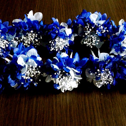 ブルー多めの花ピン