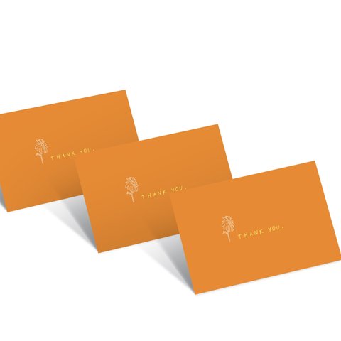 🌼花のワンポイント🌼（オレンジ） メッセージカード/サンキューカード/ミニカード