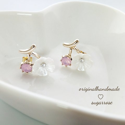 さくらんぼ♡みたいな♪Bijoux＆flower♡ピアス♪春夏のお洒落に大人なさくらんぼ♡♡