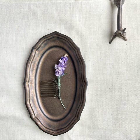  Small flower hair comb【purple】