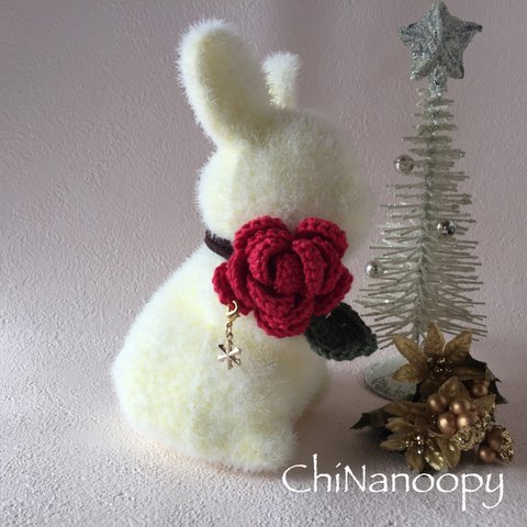 巻き薔薇のヘアゴム   クリスマスラッピング無料